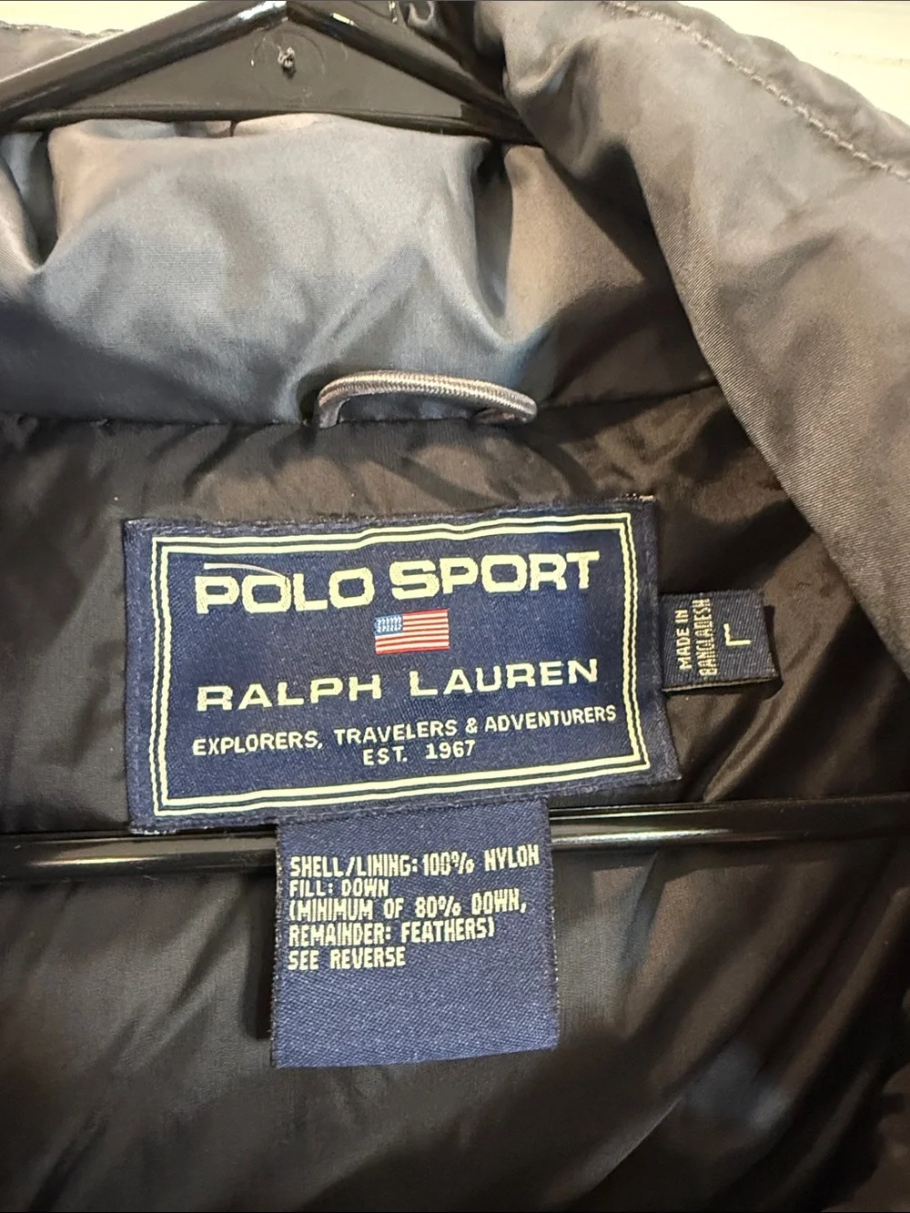 Slate Blue RARE Vintage (1990s) Polo Sport Ralph Lauren Down Puffer Gilet
